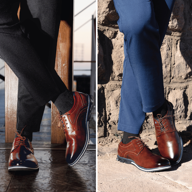 Szewska Sztuka - Lisse – Skórzane buty ortopedyczne męskie eleganckie – brązowe