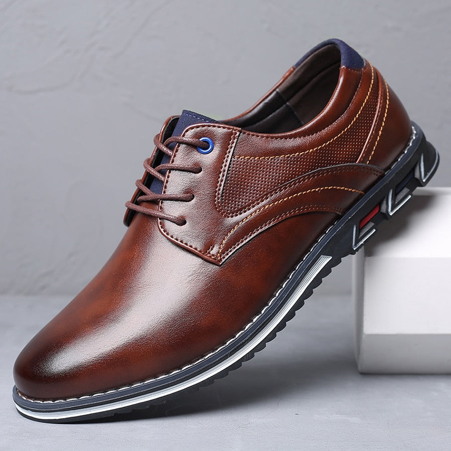 Szewska Sztuka - Lisse – Skórzane buty ortopedyczne męskie eleganckie – brązowe
