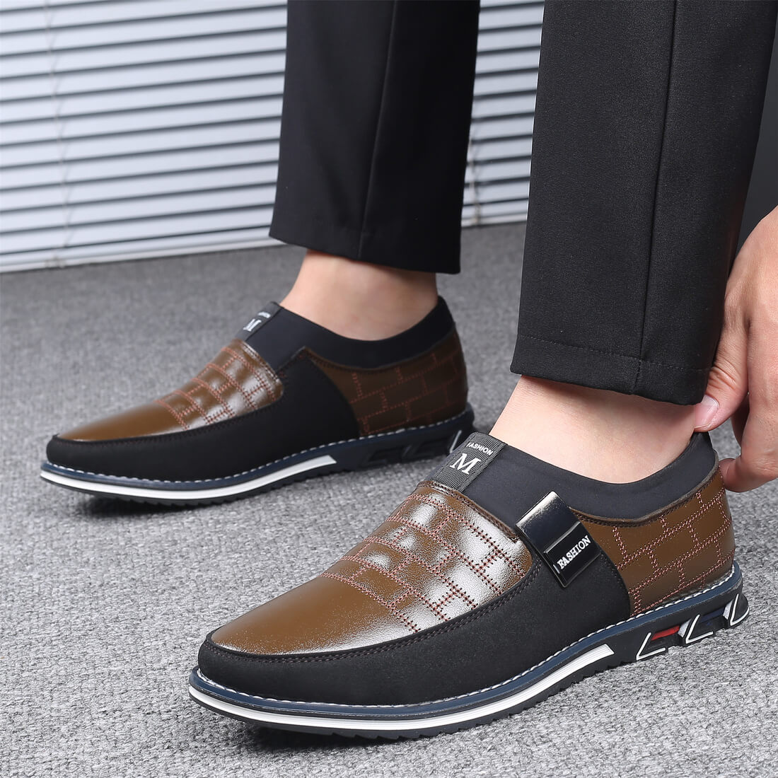 Szewska Sztuka - Oxford – Skórzane buty ortopedyczne męskie eleganckie – brązowe