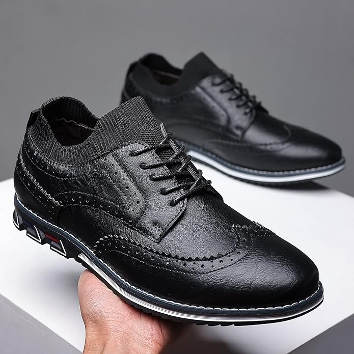 Szewska Sztuka - Oxford Classic – Eleganckie buty skórzane ortopedyczne męskie – czarne