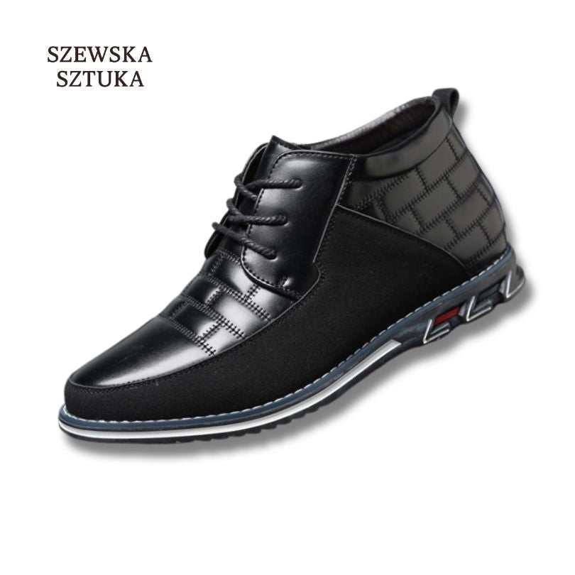 Szewska Sztuka - Oxford Derby – Skórzane buty ortopedyczne męskie eleganckie – czarne