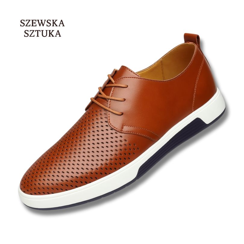 Szewska Sztuka - Respirer – Skórzane buty ortopedyczne męskie eleganckie – brązowe