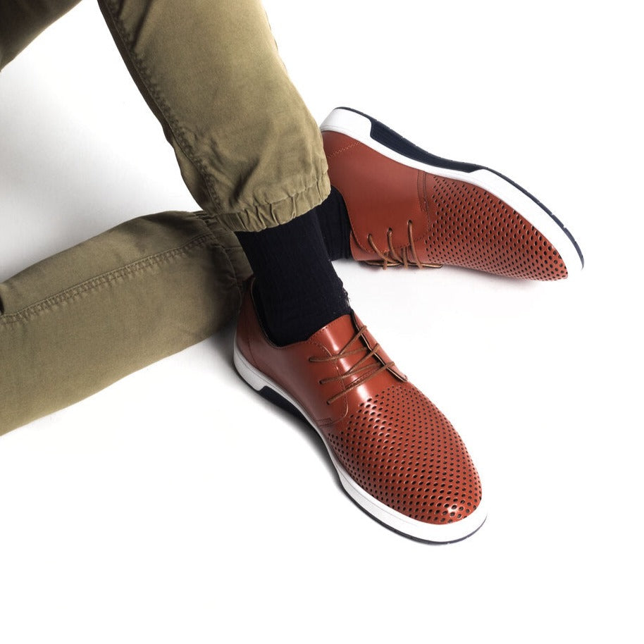 Szewska Sztuka - Respirer – Skórzane buty ortopedyczne męskie eleganckie – brązowe