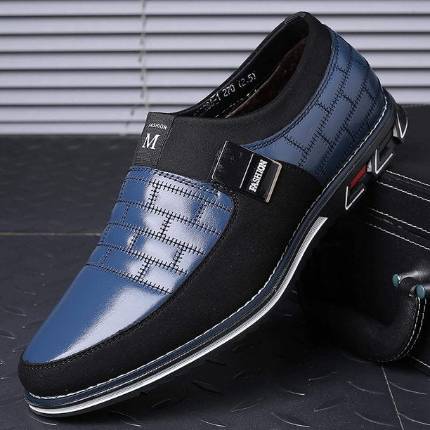 Szewska Sztuka - Oxford – Skórzane buty ortopedyczne męskie eleganckie – niebieskie