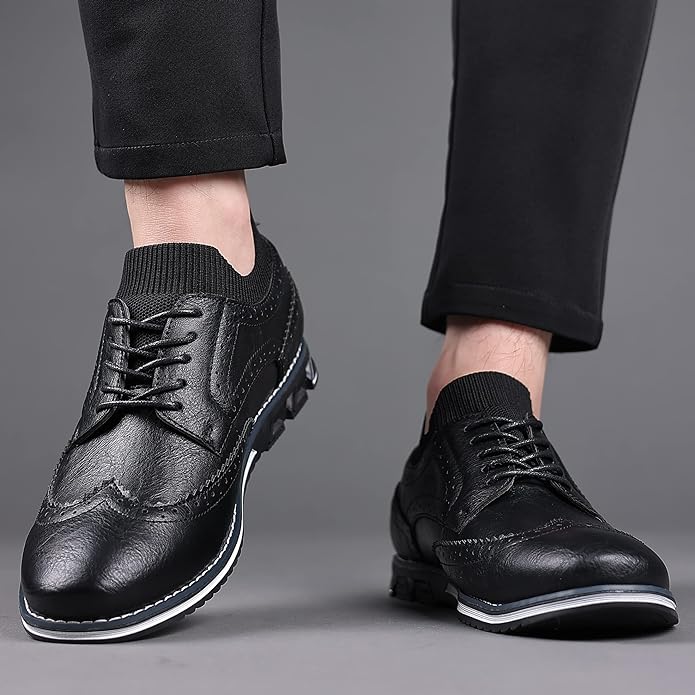 Szewska Sztuka - Oxford Classic – Eleganckie buty skórzane ortopedyczne męskie – czarne