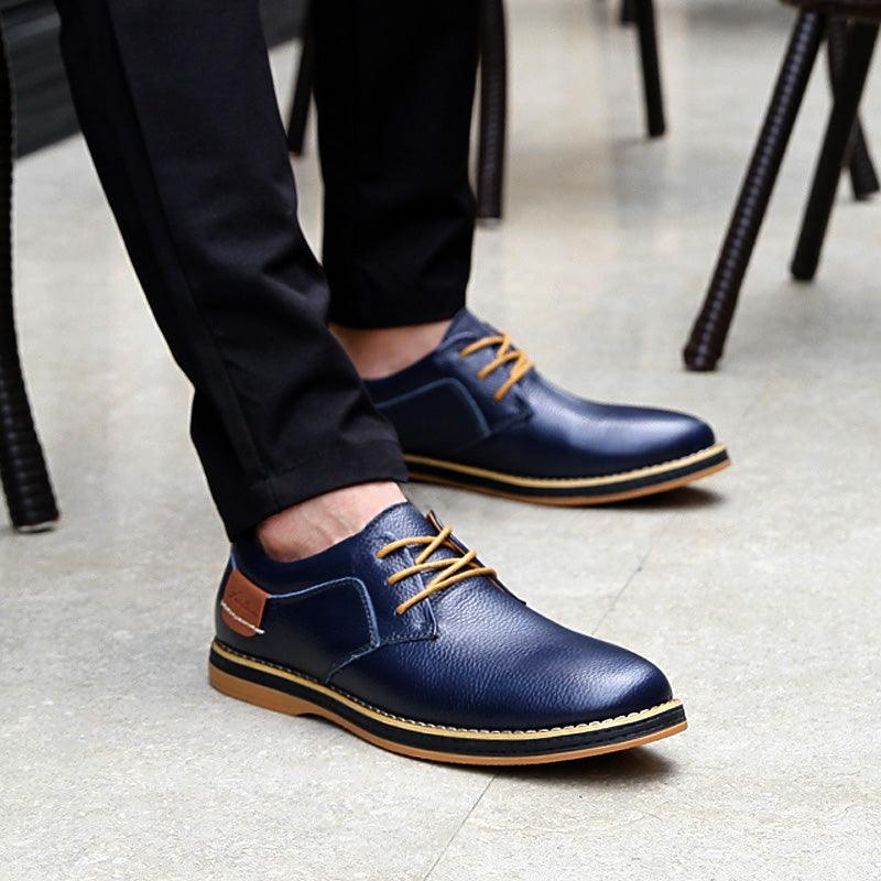 Szewska Sztuka - Piqûre – Eleganckie buty skórzane ortopedyczne – niebieskie