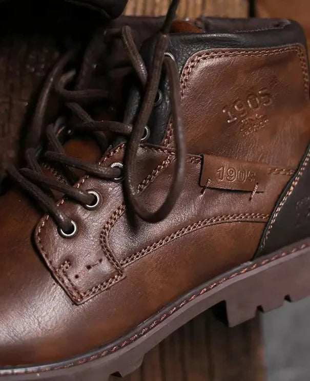 Szewska Sztuka - Old Town – Skórzane buty ortopedyczne męskie eleganckie –brązowe