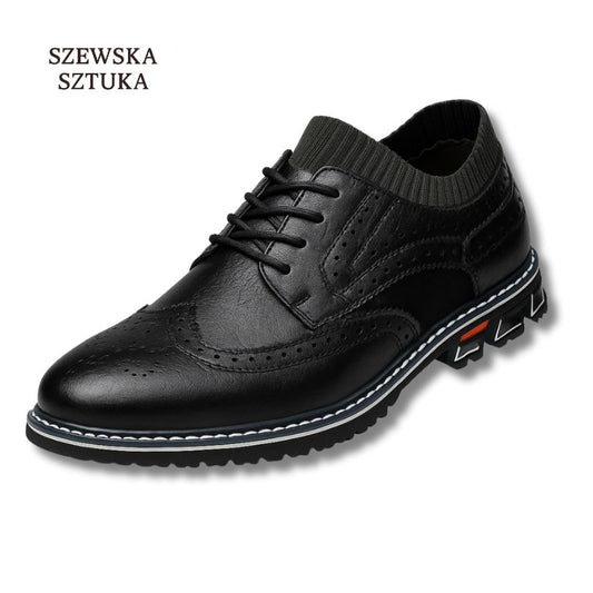 Szewska Sztuka - Oxford Classic – Eleganckie buty skórzane ortopedyczne męskie – czarne