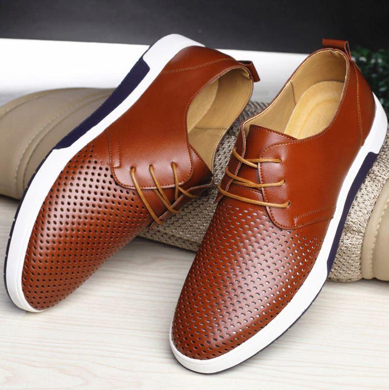 Szewska Sztuka - Respirer – Skórzane buty ortopedyczne męskie eleganckie – brązowe