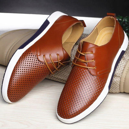 Szewska Sztuka - Respirer – Skórzane buty ortopedyczne męskie eleganckie – brązowe