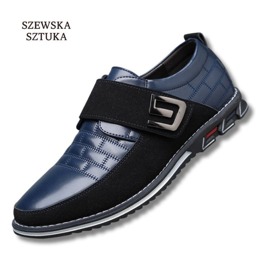 Szewska Sztuka - Oxford Classic – Męskie buty skórzane ortopedyczne eleganckie – niebieskie