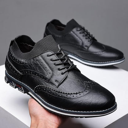 Szewska Sztuka - Oxford Classic – Eleganckie buty skórzane ortopedyczne męskie – czarne