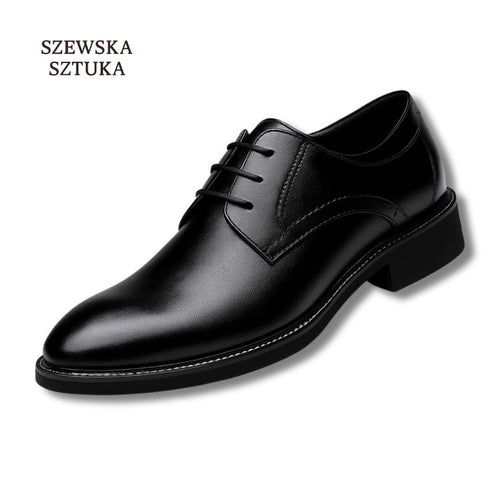 Szewska Sztuka - Wingtip – Eleganckie buty skórzane męskie – czarne