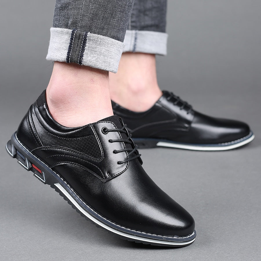 Szewska Sztuka - Lisse – Skórzane buty ortopedyczne męskie eleganckie – czarne
