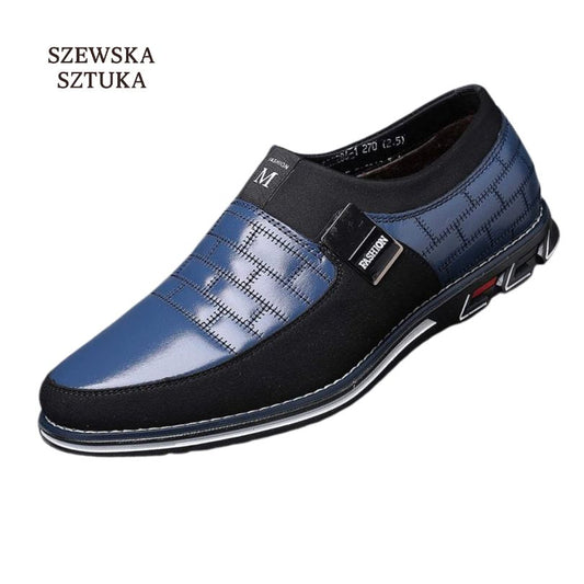 Szewska Sztuka - Oxford – Skórzane buty ortopedyczne męskie eleganckie – niebieskie