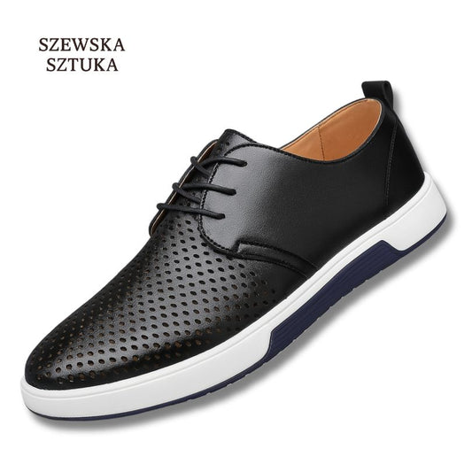 Szewska Sztuka - Respirer – Skórzane buty ortopedyczne męskie eleganckie – czarne