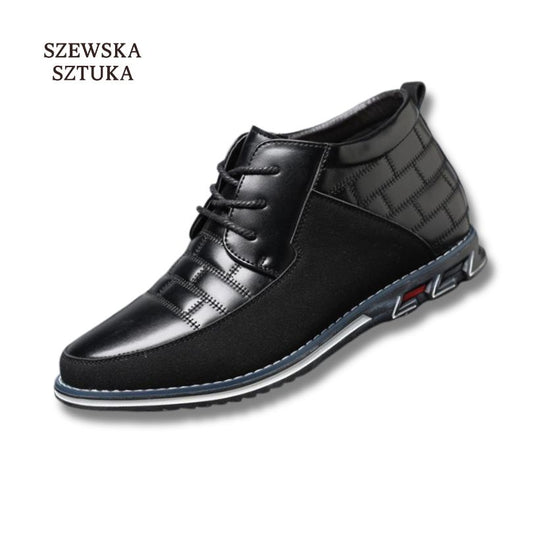 Szewska Sztuka - Oxford Derby – Skórzane buty ortopedyczne męskie eleganckie – czarne