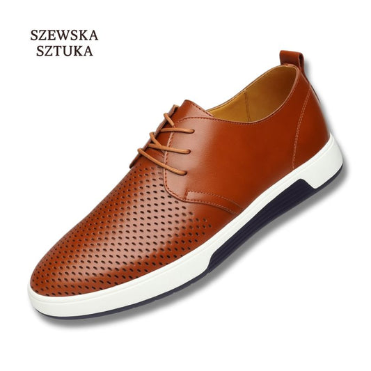 Szewska Sztuka - Respirer – Skórzane buty ortopedyczne męskie eleganckie – brązowe