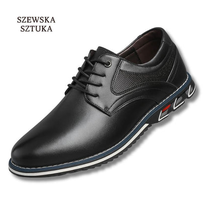 Szewska Sztuka - Lisse – Skórzane buty ortopedyczne męskie eleganckie – czarne