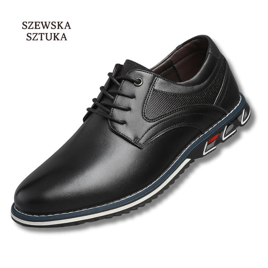 Szewska Sztuka - Lisse – Skórzane buty ortopedyczne męskie eleganckie – czarne