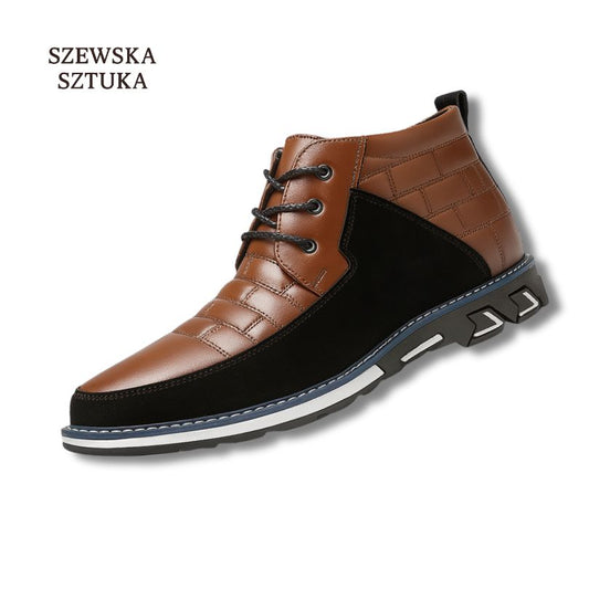 Szewska Sztuka - Oxford Derby – Skórzane buty ortopedyczne męskie eleganckie – brązowe