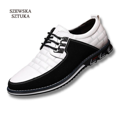 Szewska Sztuka - Oxford Derby – Skórzane buty ortopedyczne męskie eleganckie – białe