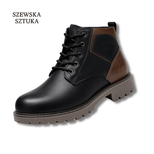 Szewska Sztuka - Old Town – Skórzane buty ortopedyczne męskie eleganckie – czarne