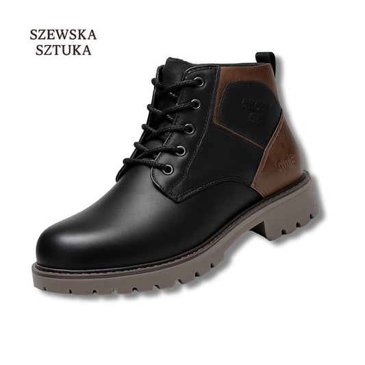 Szewska Sztuka - Old Town – Skórzane buty ortopedyczne męskie eleganckie – czarne