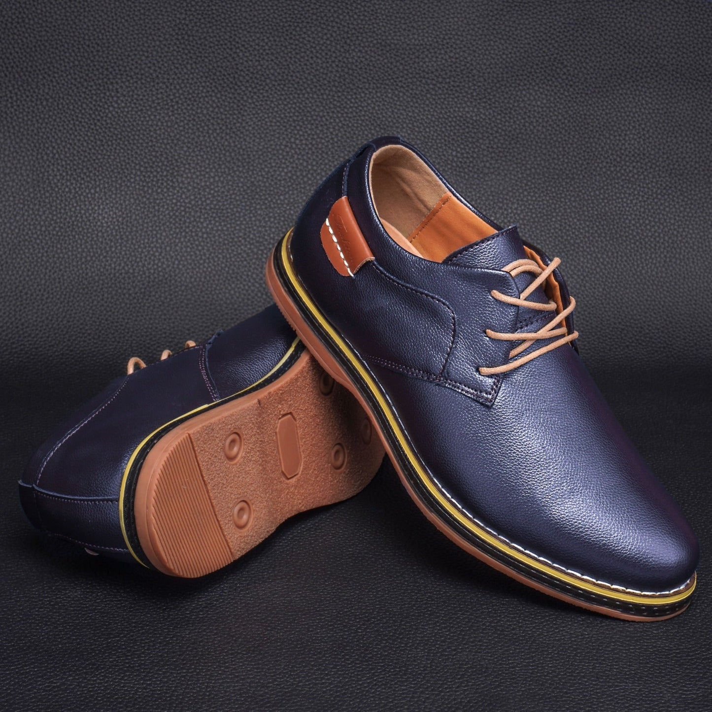 Szewska Sztuka - Piqûre – Eleganckie buty skórzane ortopedyczne – niebieskie