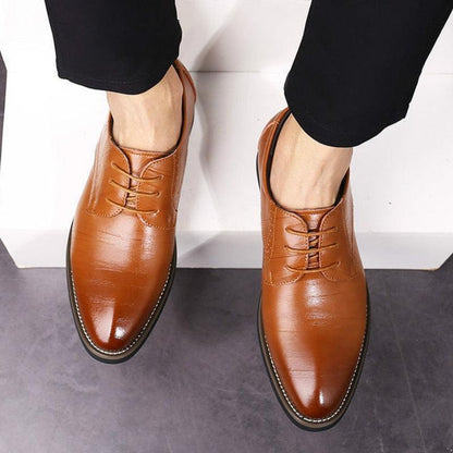 Szewska Sztuka - Wingtip – Eleganckie buty skórzane męskie – beżowy